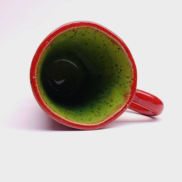 Ceramic Studio Coffee Mug Signed Joan G. Art Pottery Hand Thrown Red Glaze - Picture 6 of 13